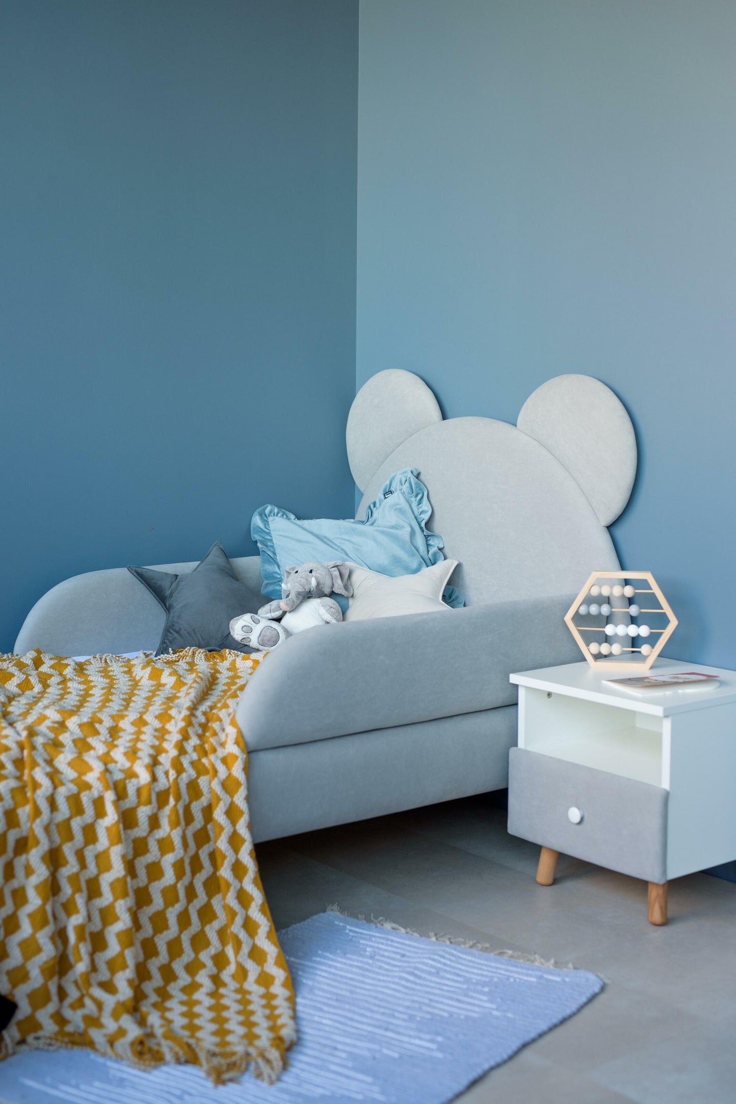 Children's bed Bear, size 80x200 cm, Gray