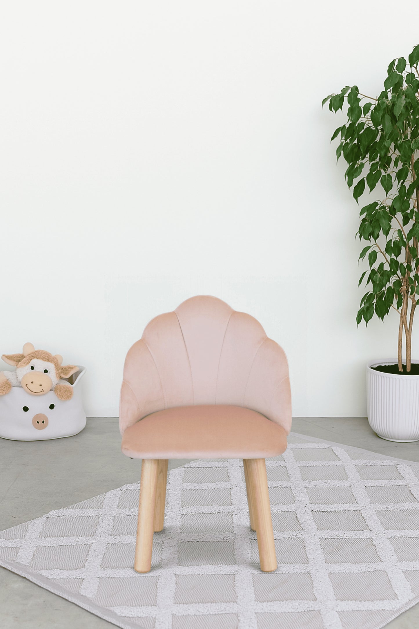 Children's armchair Seashell, 3-5 years old, 105-115 cm, Powdered