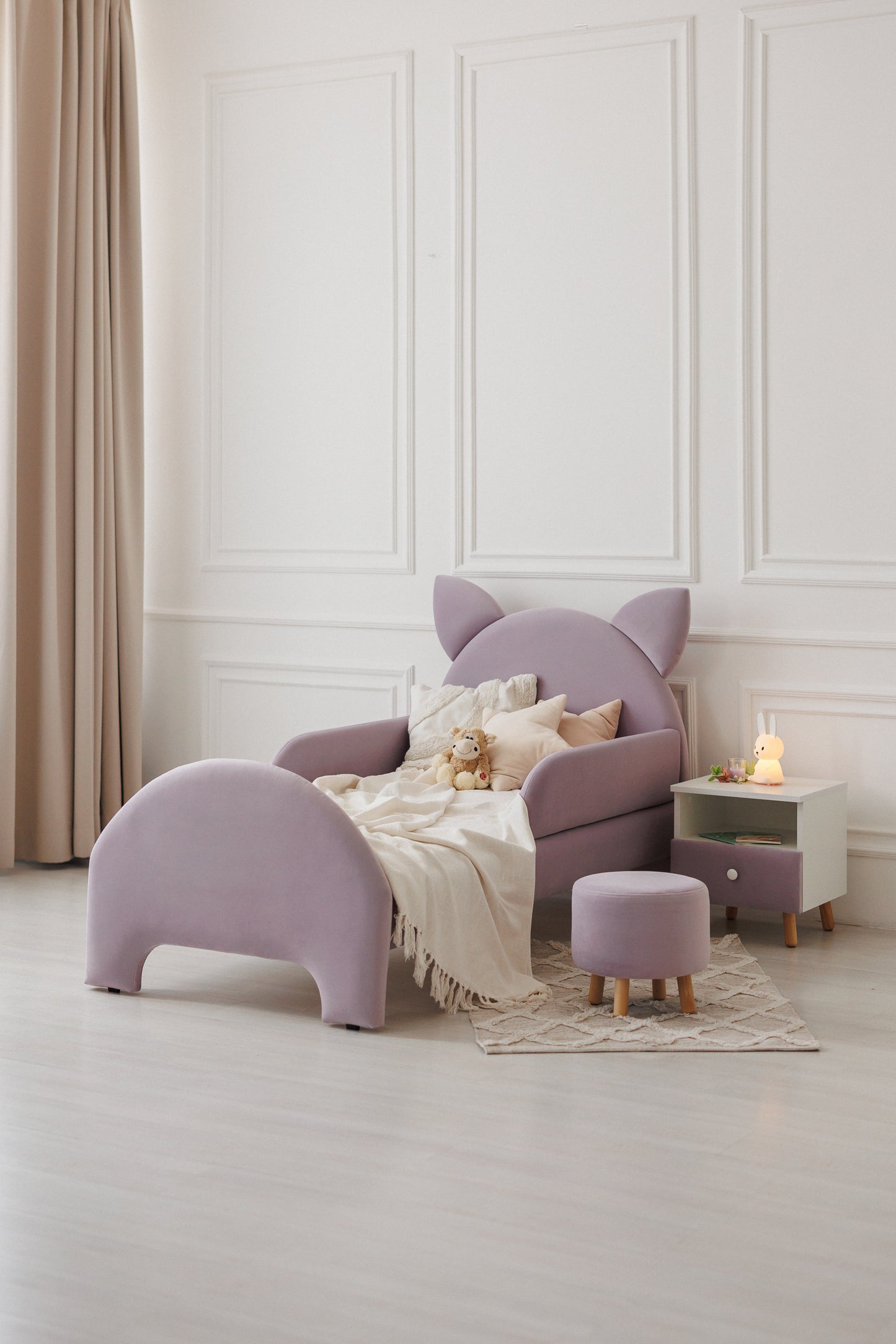 Children's bed Cat, size 80x190 cm, Lilac