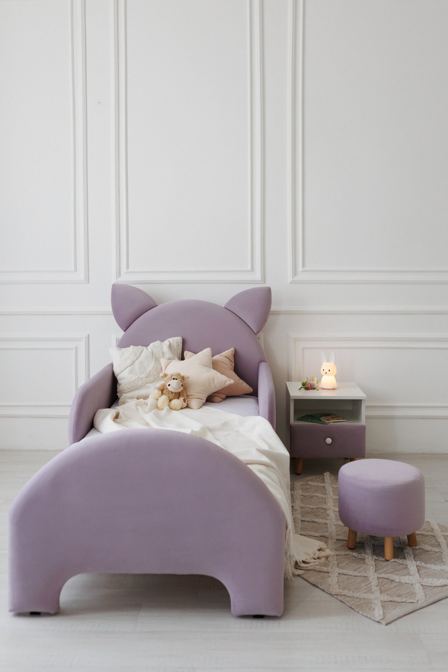 Children's bed Cat, size 80x200 cm, Lilac