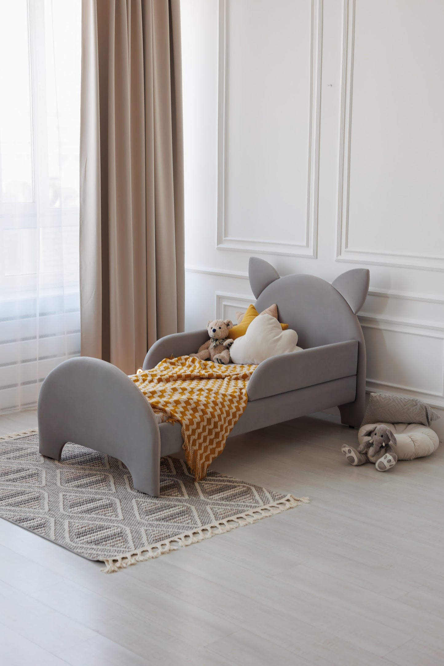 Children's bed Cat, size 80x160 cm, Smoky Gray