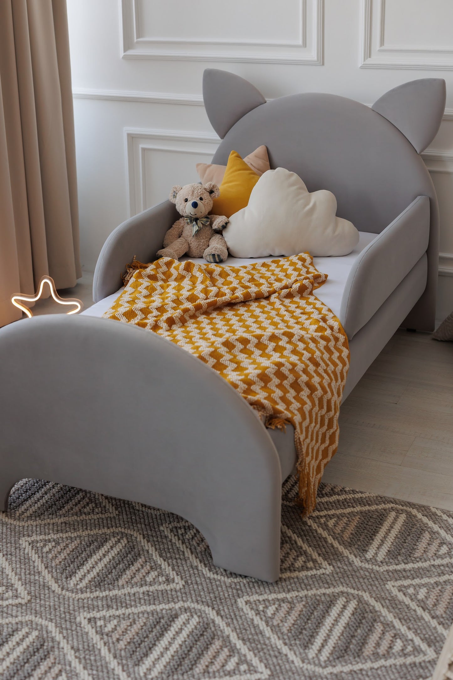 Children's bed Cat, size 80x200 cm, Smoky Gray