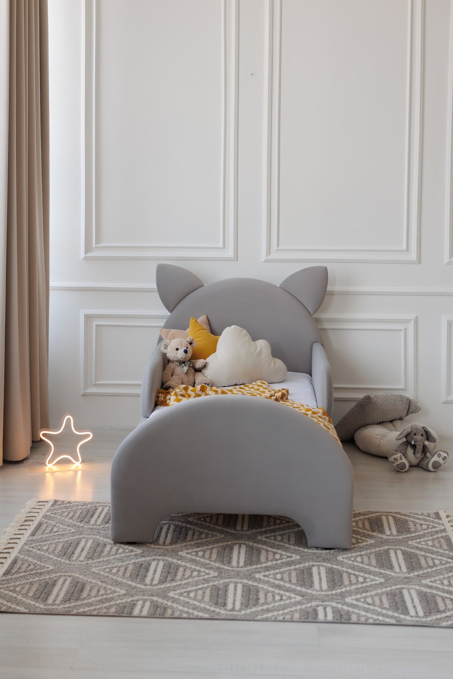 Children's bed Cat, size 80x200 cm, Smoky Gray