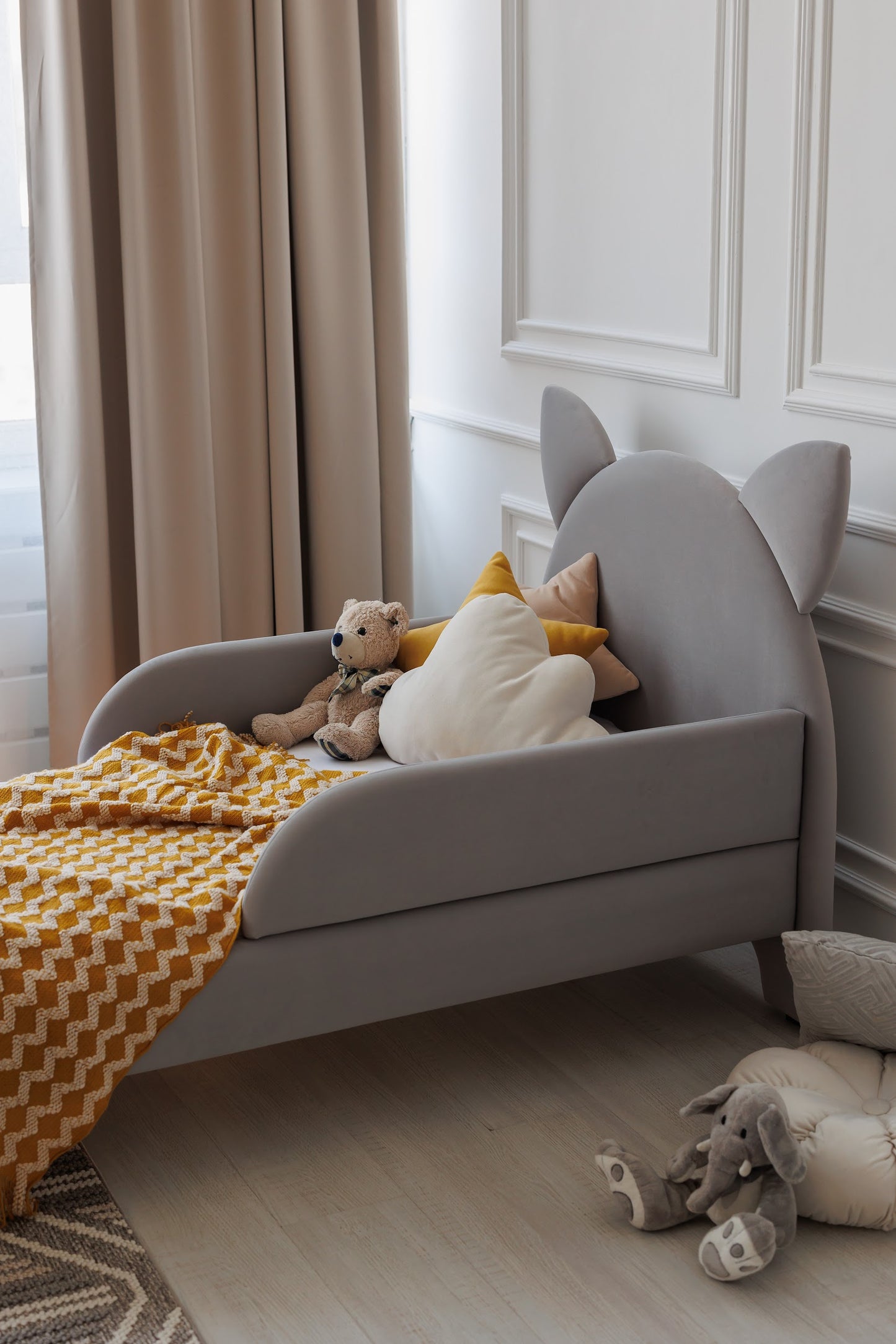 Children's bed Cat, size 90x190 cm, Smoky Gray