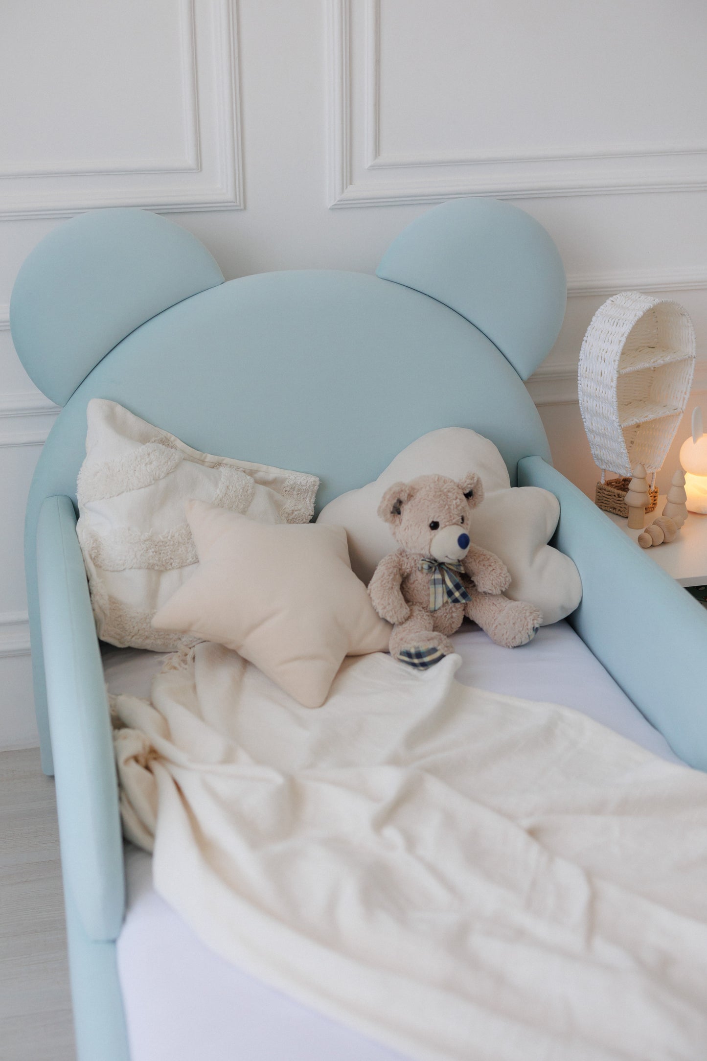 Children's bed Bear, size 80x190 cm, Aquamarine