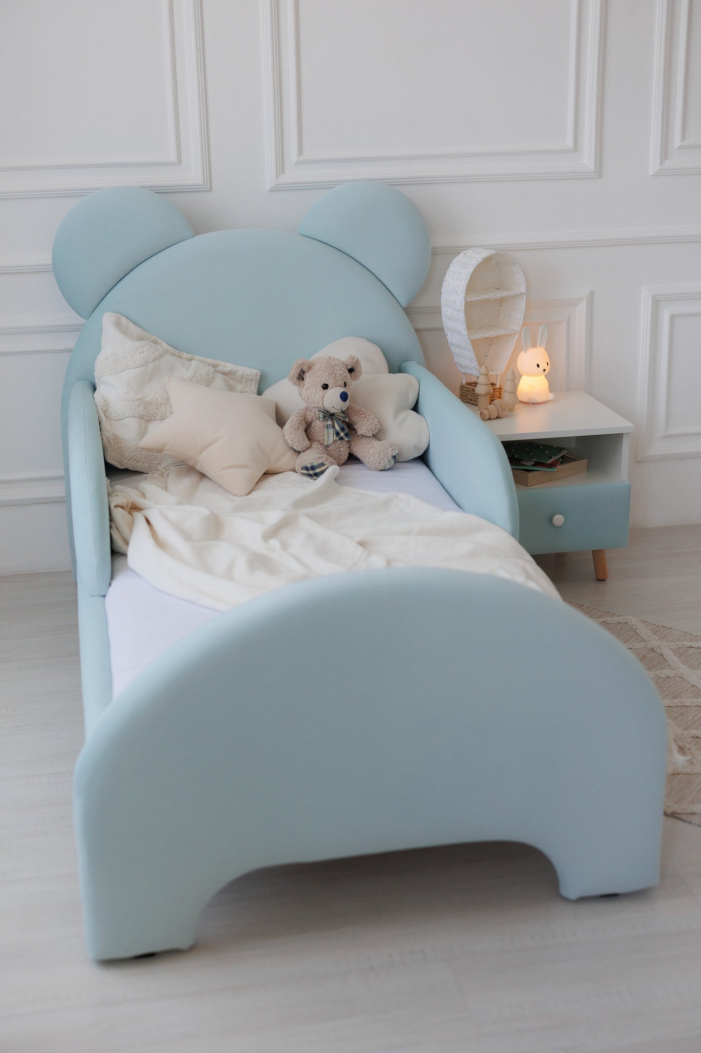 Children's bed Bear, size 80x200 cm, Aquamarine
