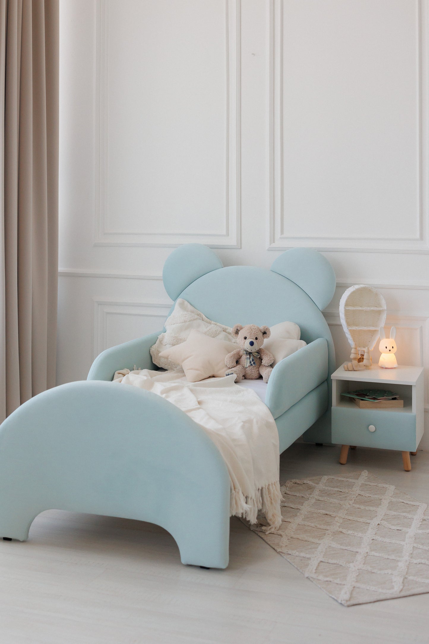 Children's bed Bear, size 90x190 cm, Aquamarine