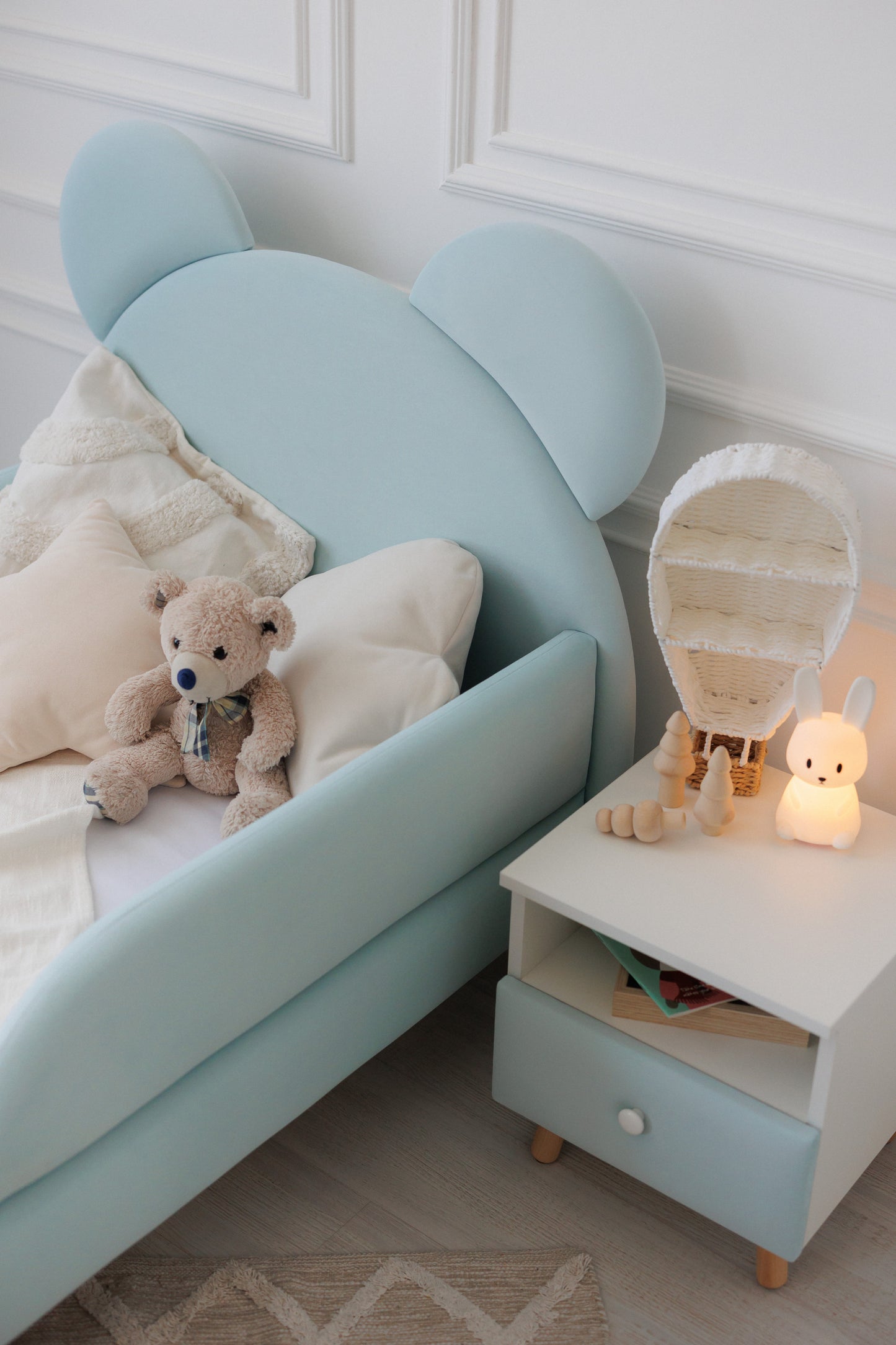 Children's bed Bear, size 90x200 cm, Aquamarine