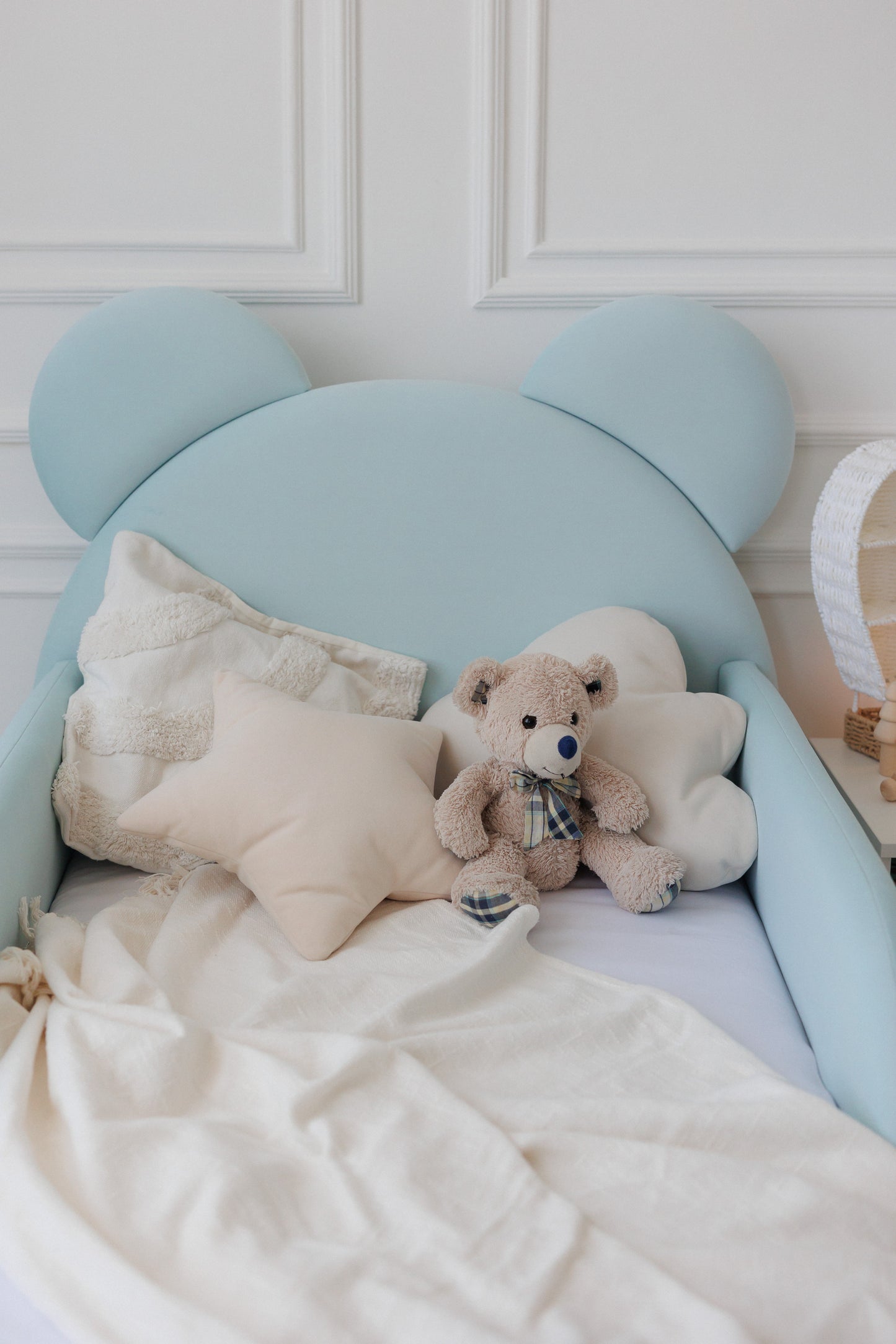 Children's bed Bear, size 90x200 cm, Aquamarine