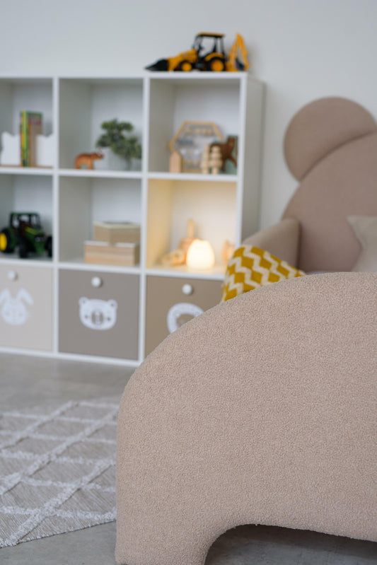 Łóżko dziecięce Miś, wymiary 80x190 cm, Bukle Beige