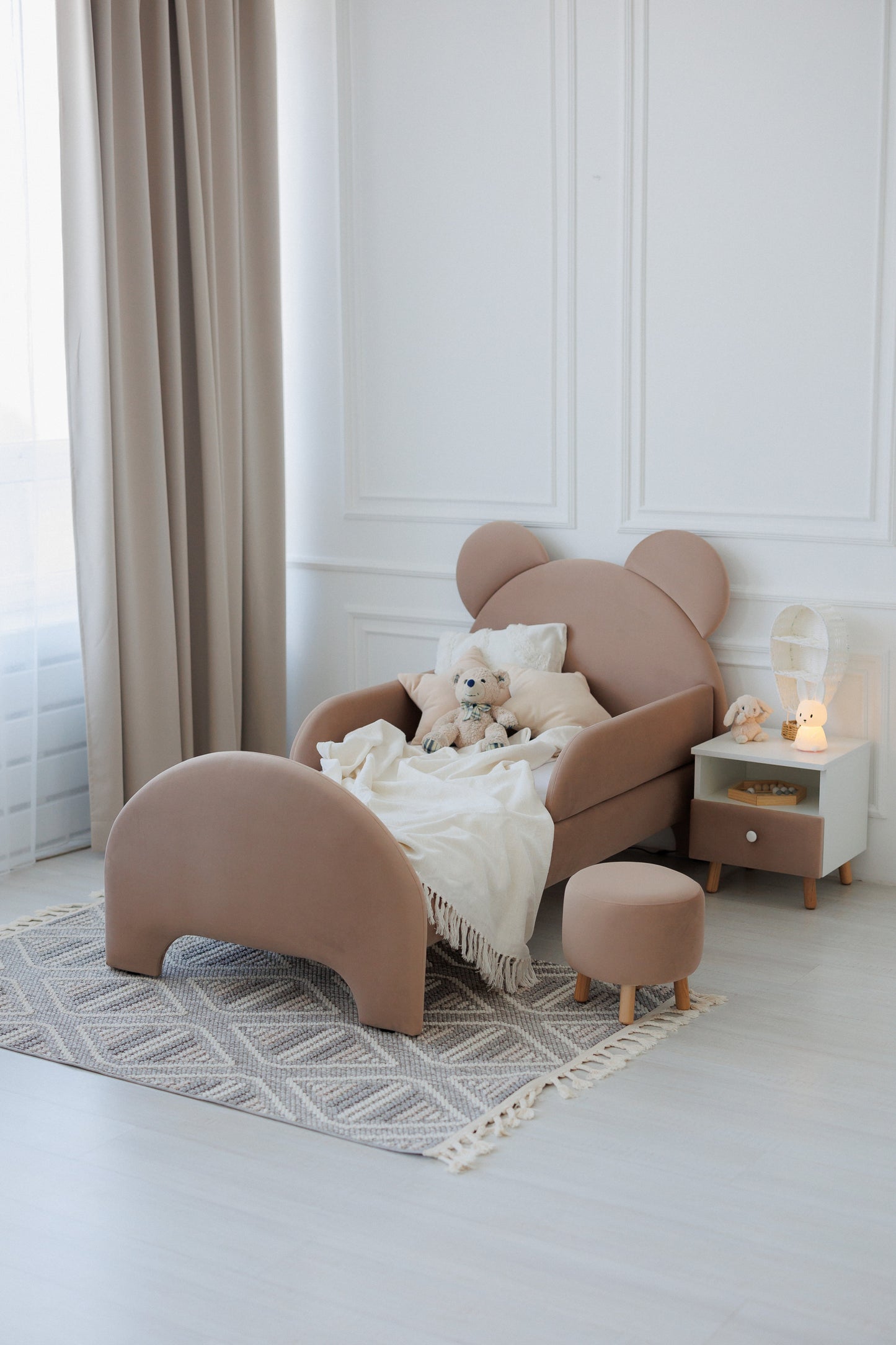 Children's bed Bear, size 80x160 cm, Cocoa