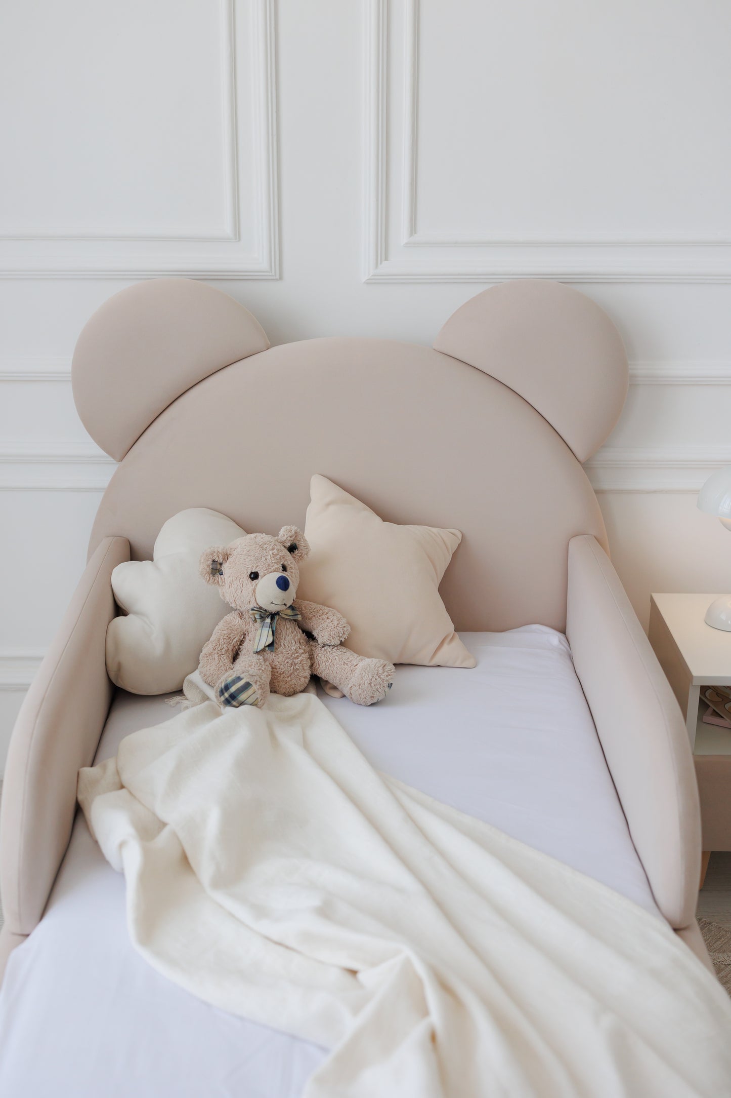 Children's bed Bear, size 90x190 cm, Beige Light
