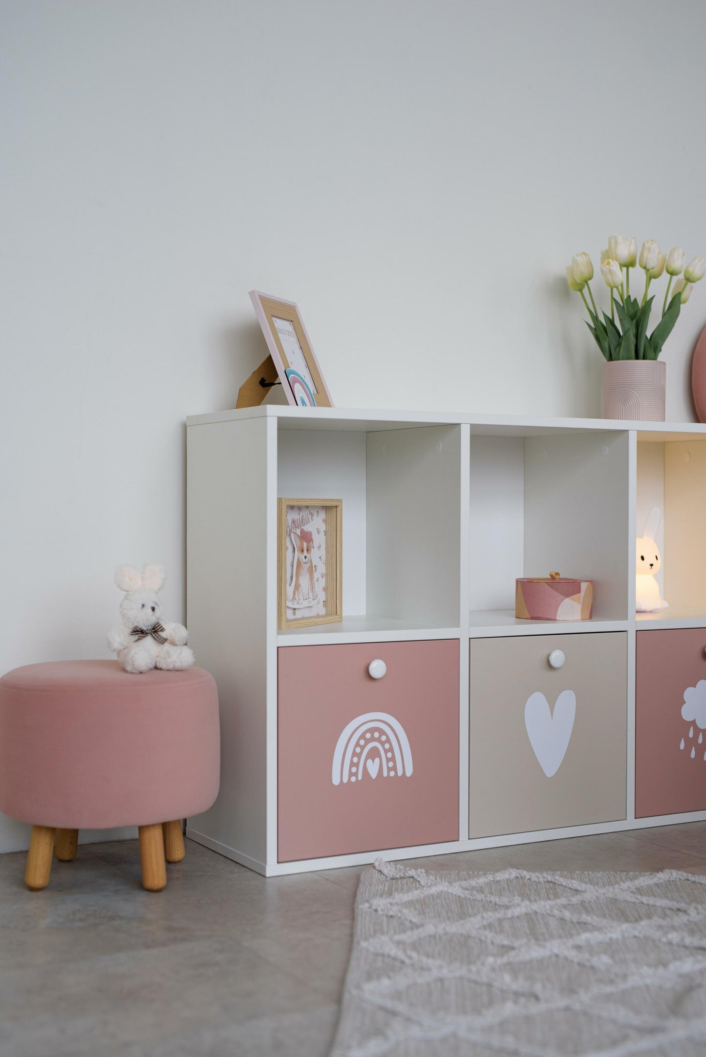 Children's rack 6-compartment / 3-drawer, Pink