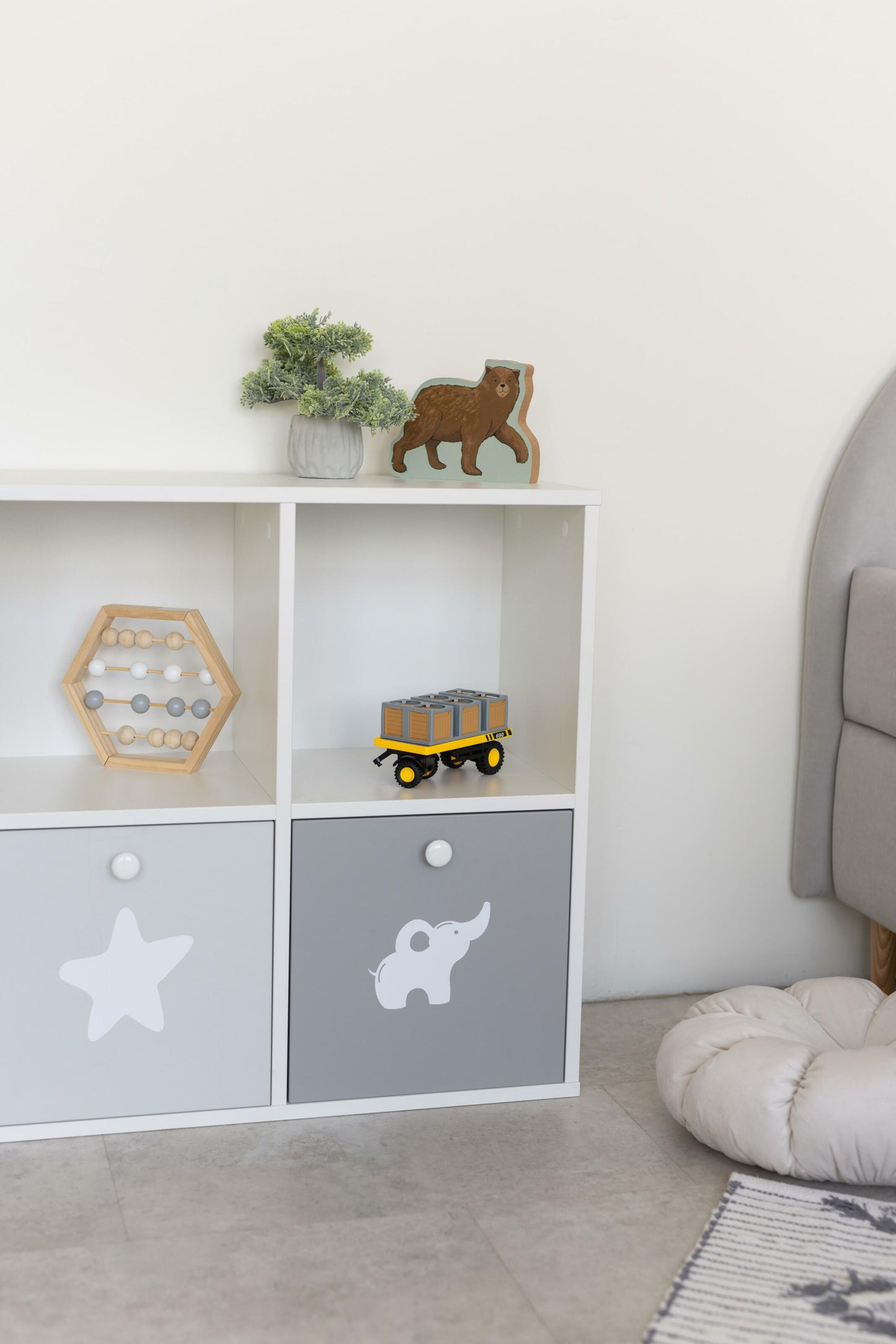 Children's rack 6-compartment / 3-drawer, Gray