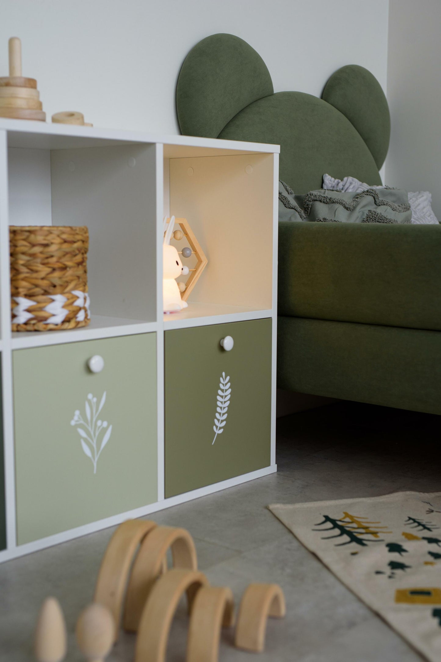 Children's rack 6-compartment / 3-drawer, Green
