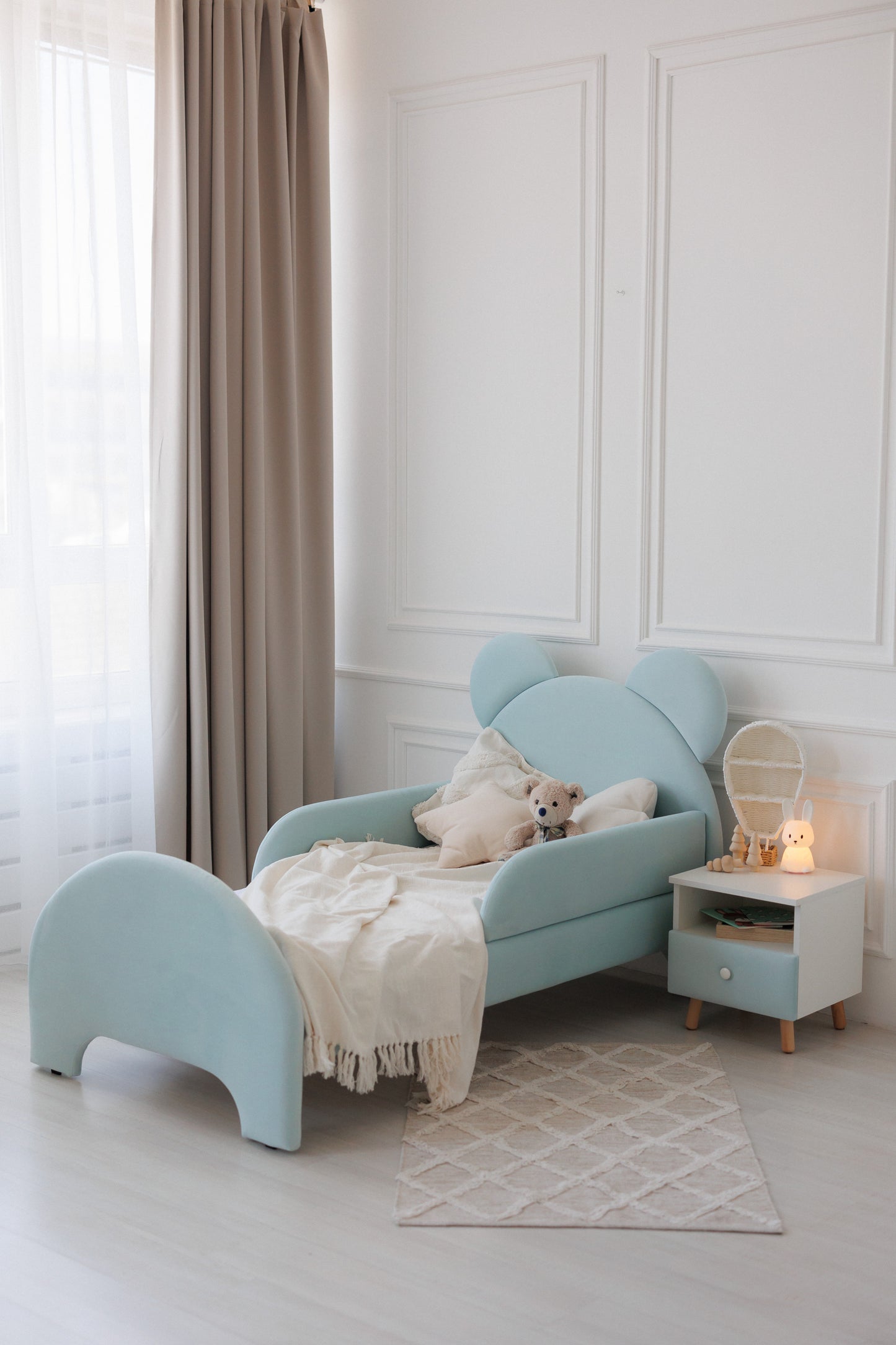 Children's bedside table with a drawer, Aquamarine