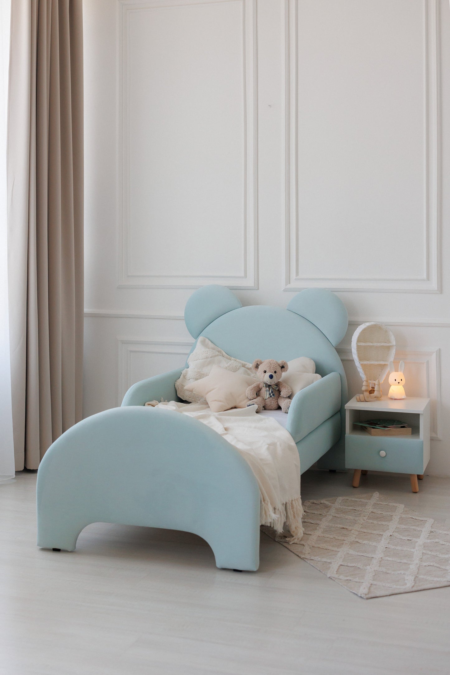 Children's bedside table with a drawer, Aquamarine