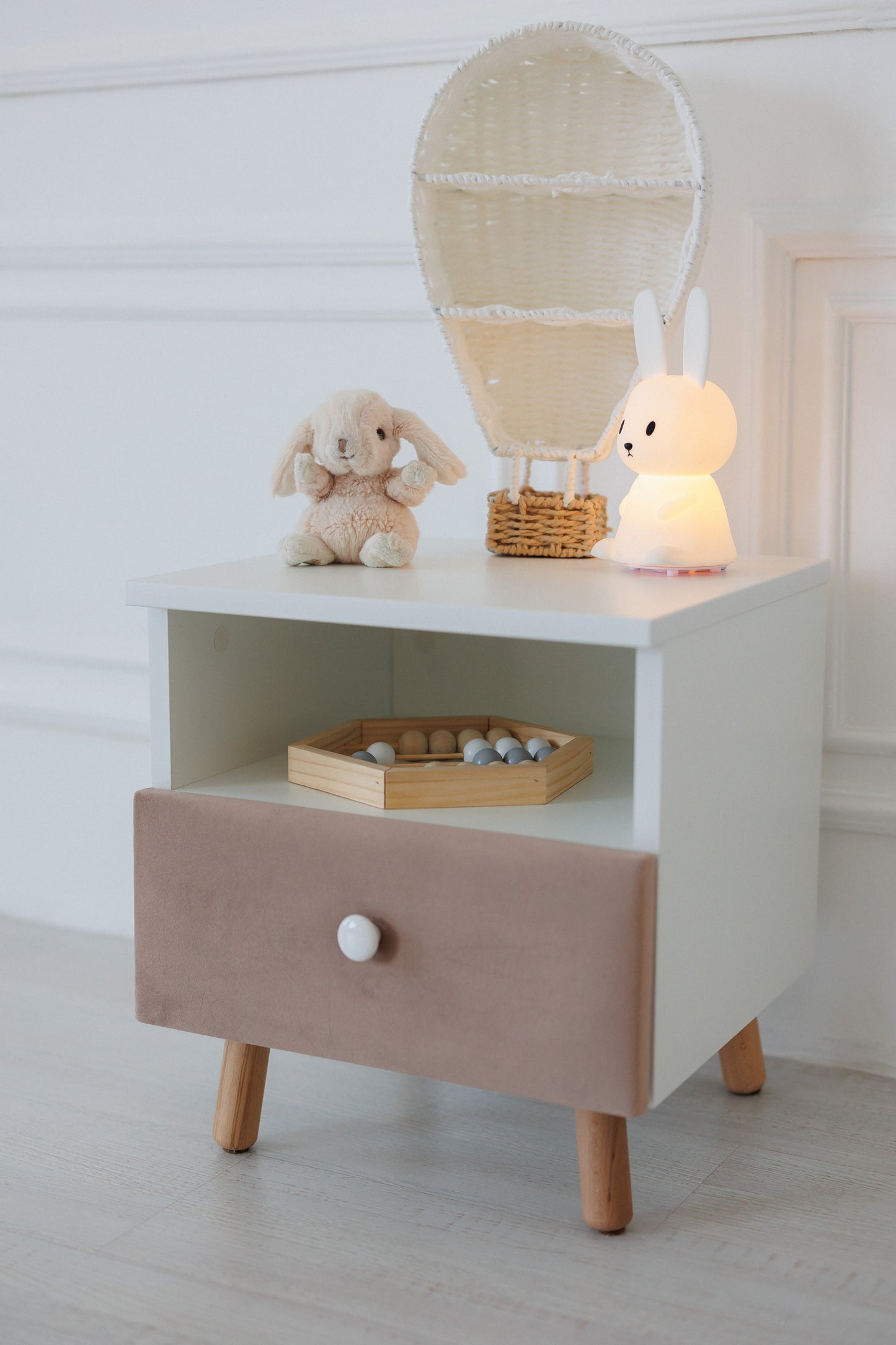 Children's bedside table with a drawer, Cocoa