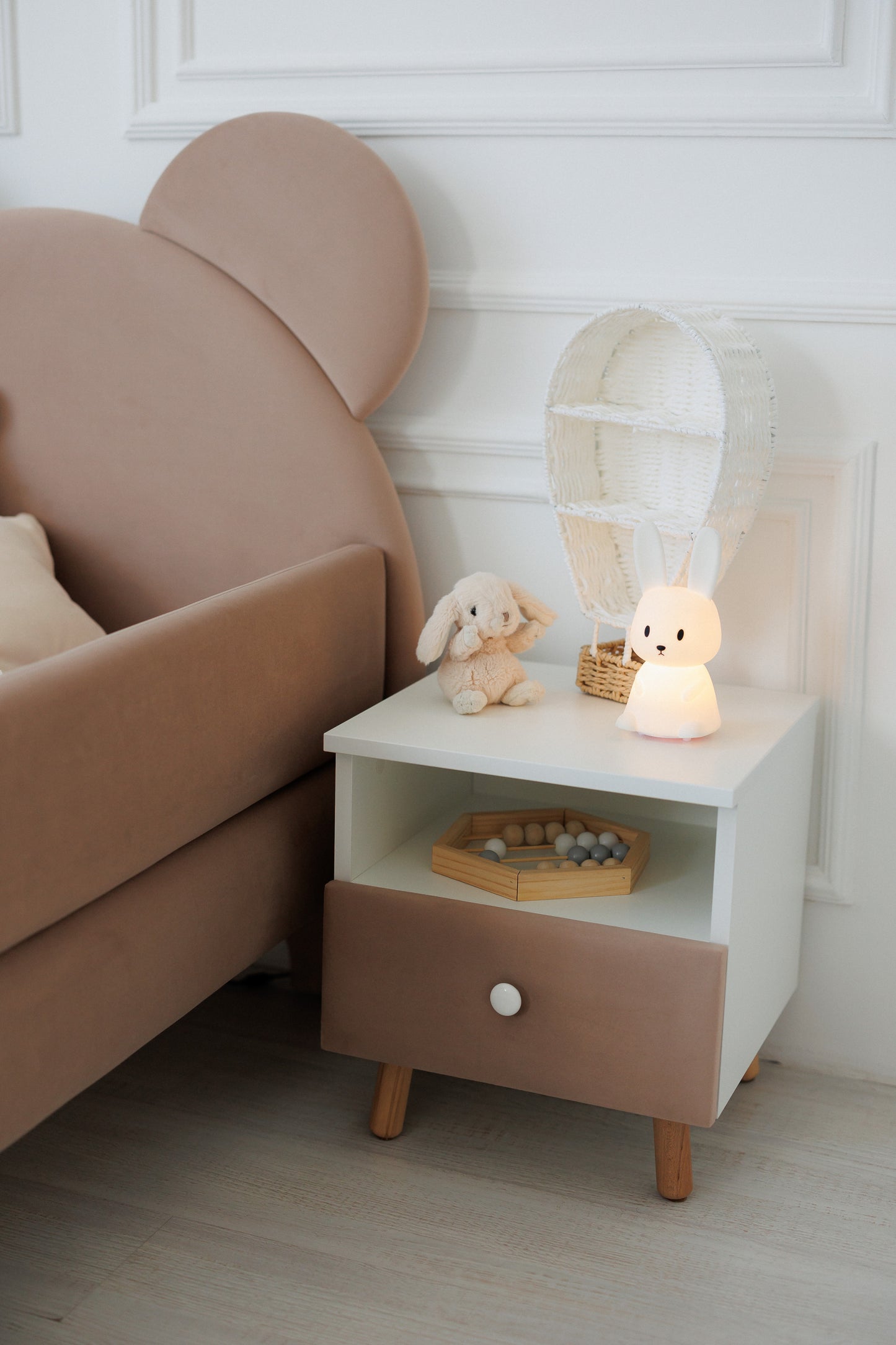 Children's bedside table with a drawer, Cocoa