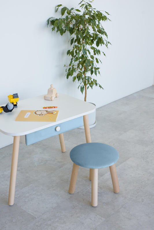 Kids stool, 5-7 years old, 115-125 cm, Cyan