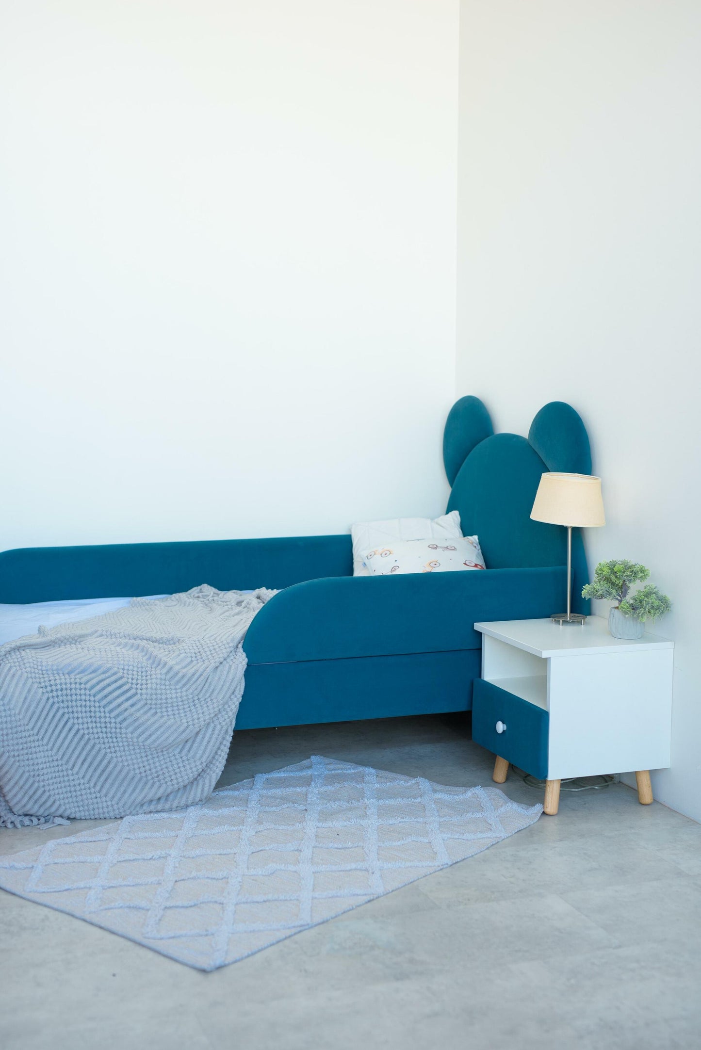 Children's bed Bear, size 80x160 cm, Sea wave