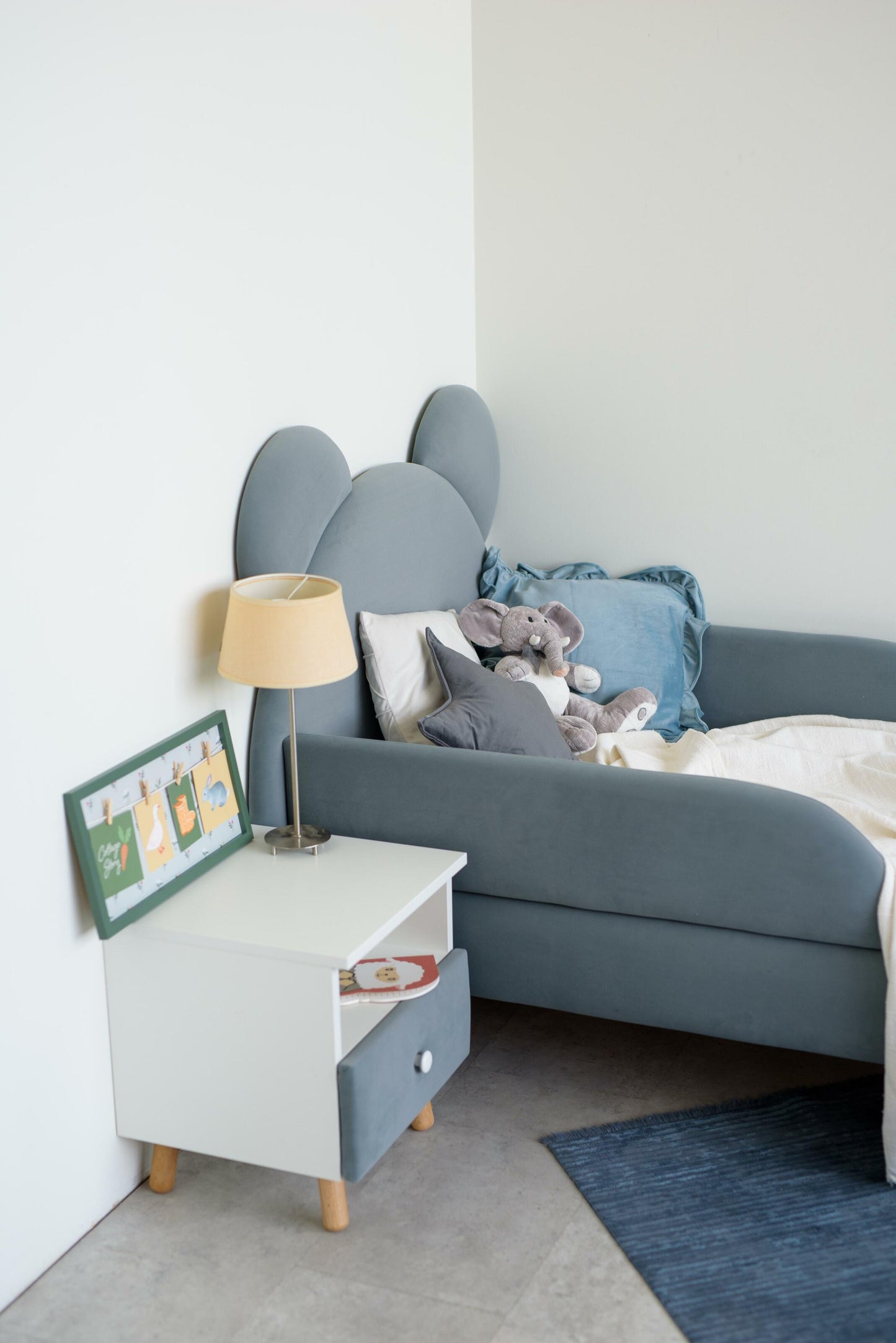 Children's bed Bear, size 80x190 cm, Denim