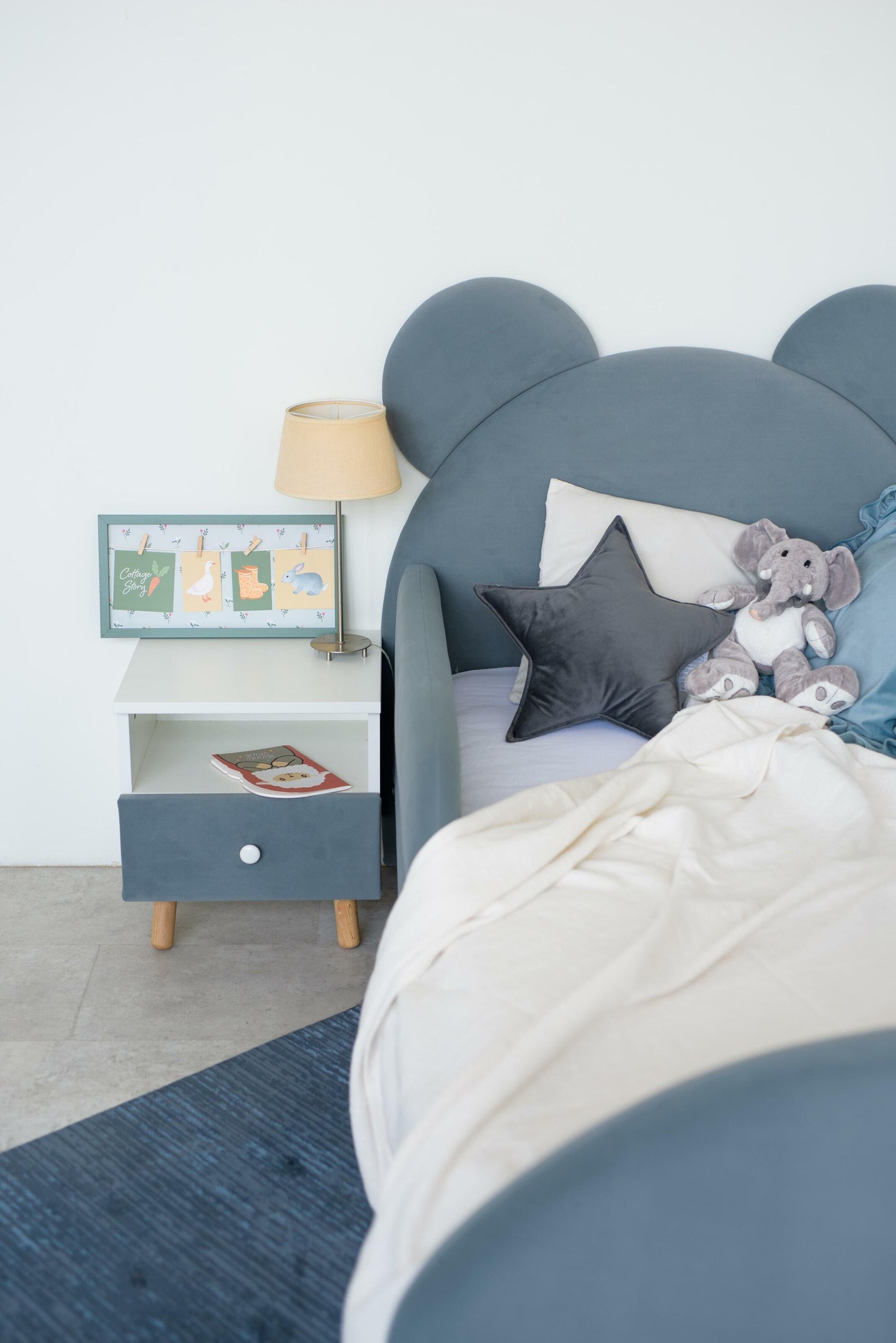 Children's bed Bear, size 80x190 cm, Denim
