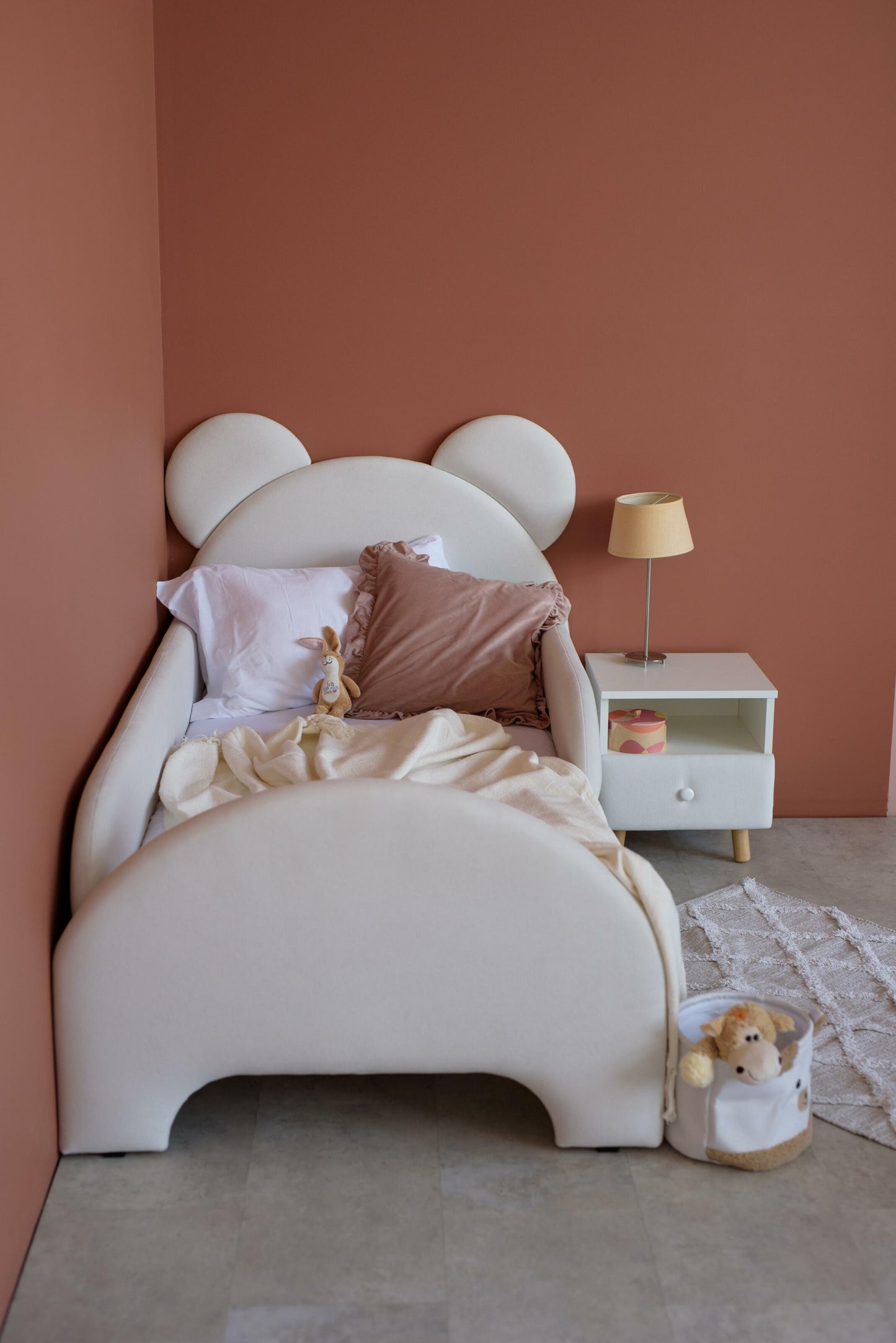 Children's bed Bear, size 80x160 cm, Milk