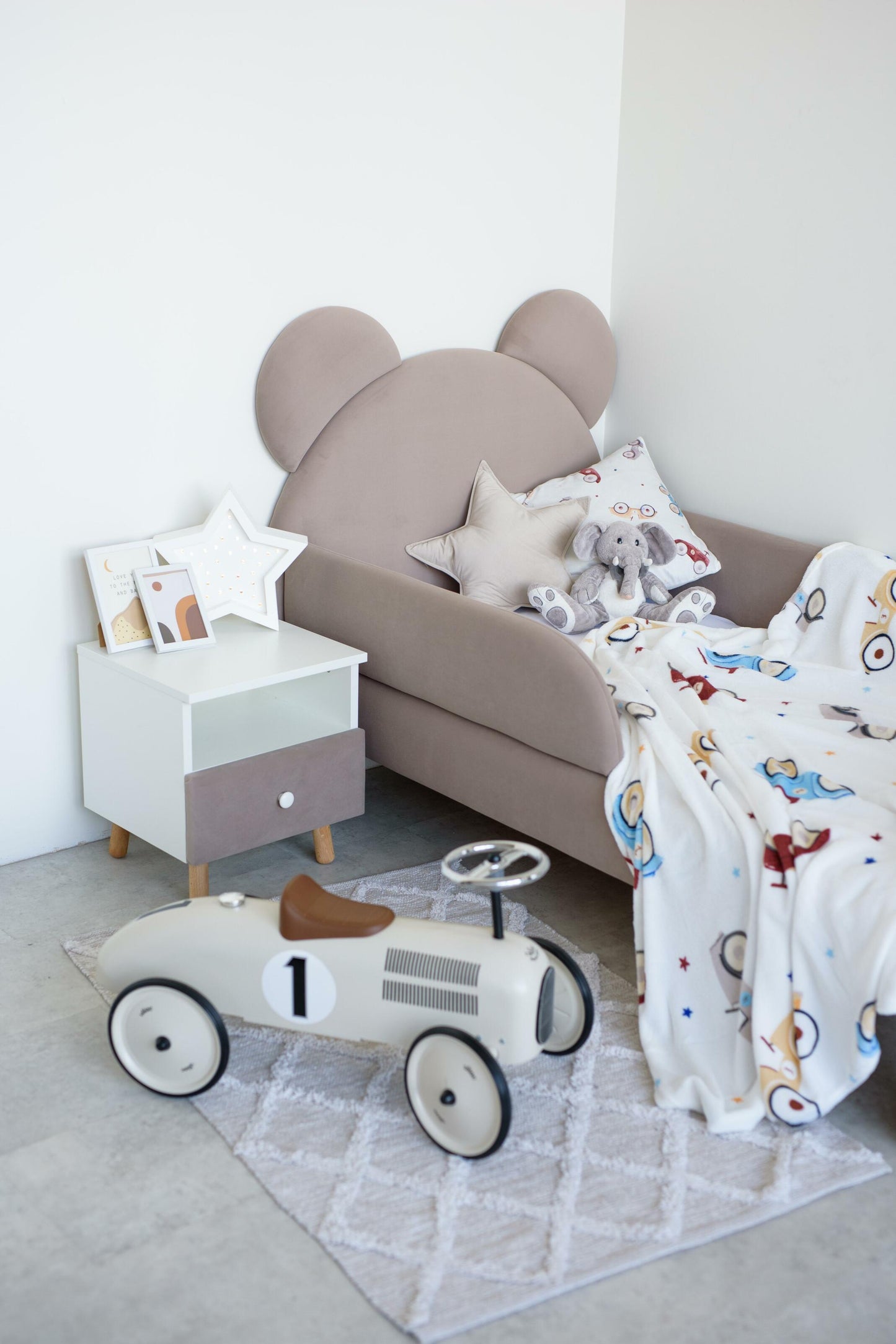 Children's bed Bear, size 80x160 cm, Cappuccino