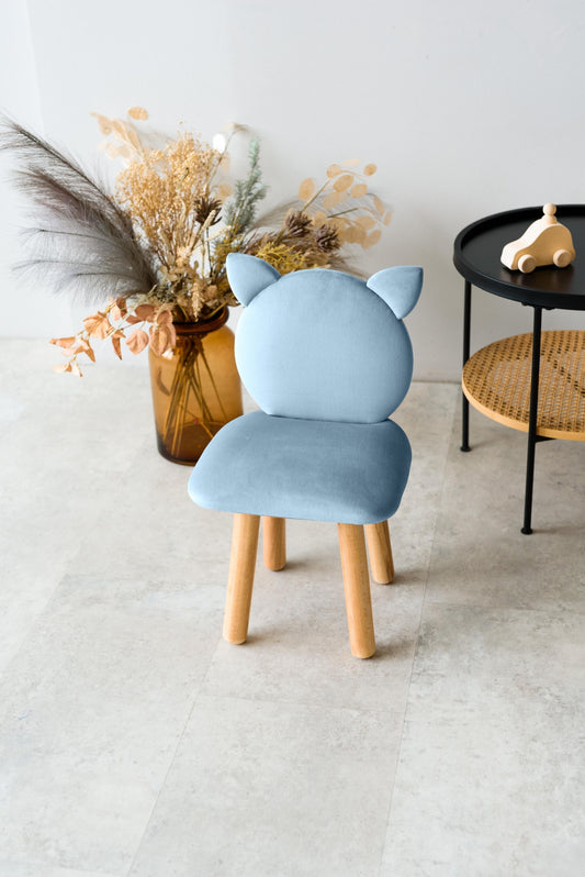 Children's soft chair Cat, 5-7 years old, 115-125 cm, Cyan