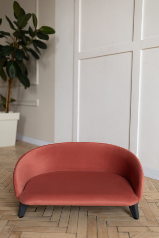Pet sofa for dogs and cats, size S, Terracotta, graphite legs