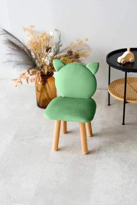Children's soft chair Cat, 5-7 years old, 115-125 cm, Green
