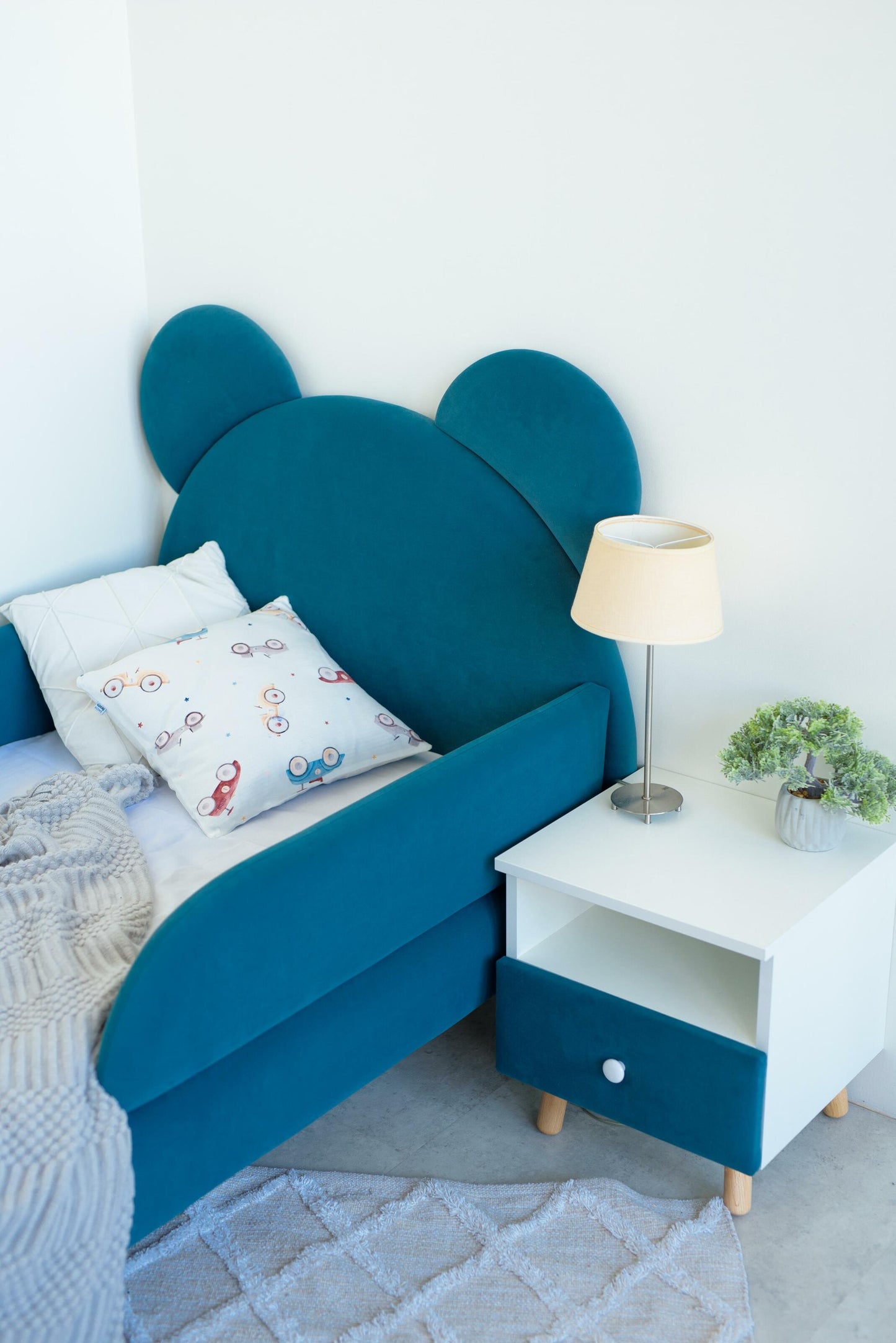 Children's bed Bear, size 80x160 cm, Sea wave