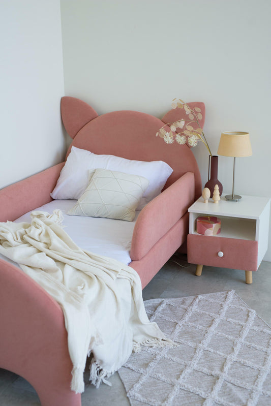Children's bed Cat, size 80x200 cm, Pink