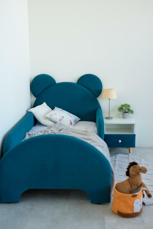 Children's bed Bear, size 80x200 cm, Sea wave