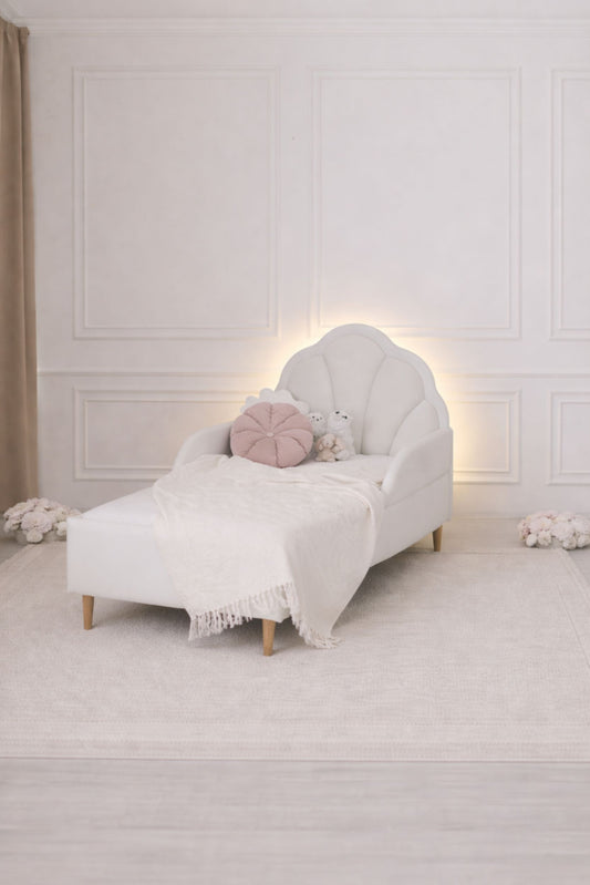 Children's bed Ariel with lighting, size 80x160 cm, White