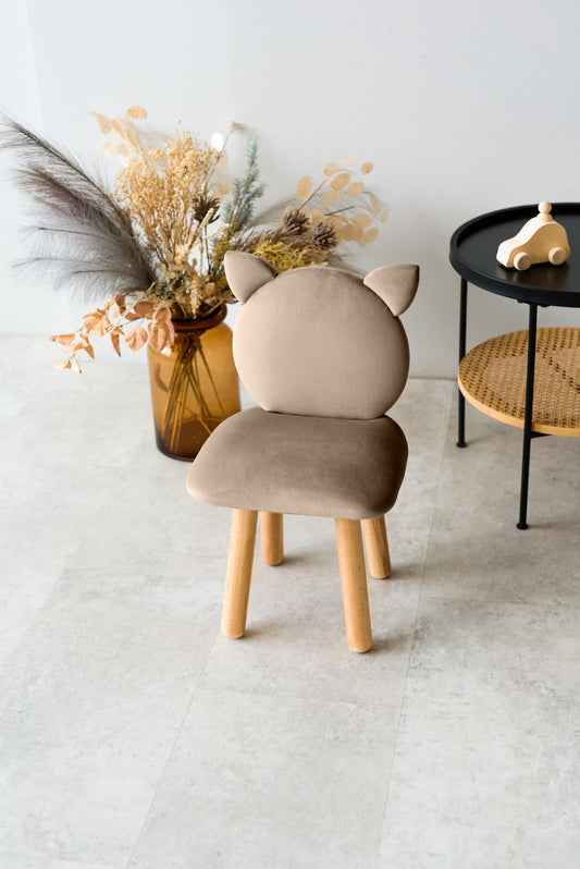 Children's soft chair Cat, 5-7 years old, 115-125 cm, Beige