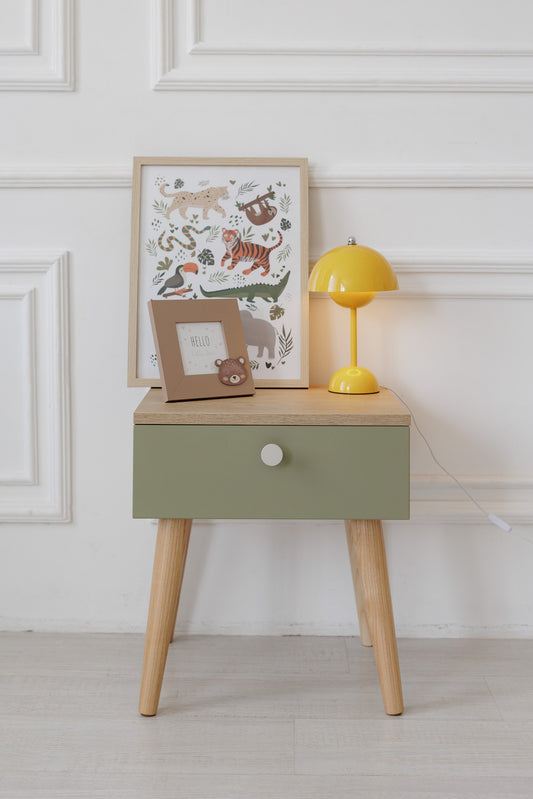 Dreamer Wood bedside table, Olive
