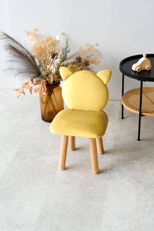 Children's soft chair Cat, 3-5 years old, 105-115 cm, Yellow