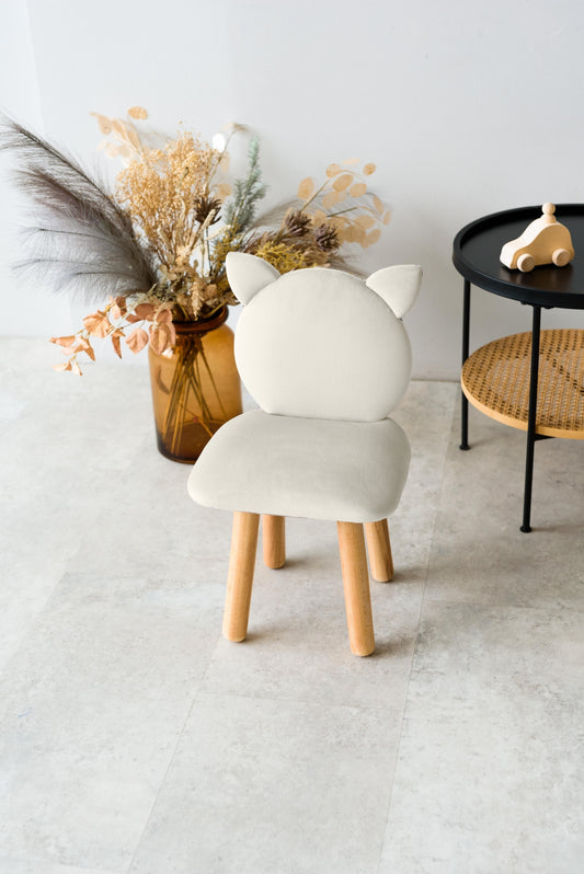 Children's soft chair Cat, 5-7 years old, 115-125 cm, Milk