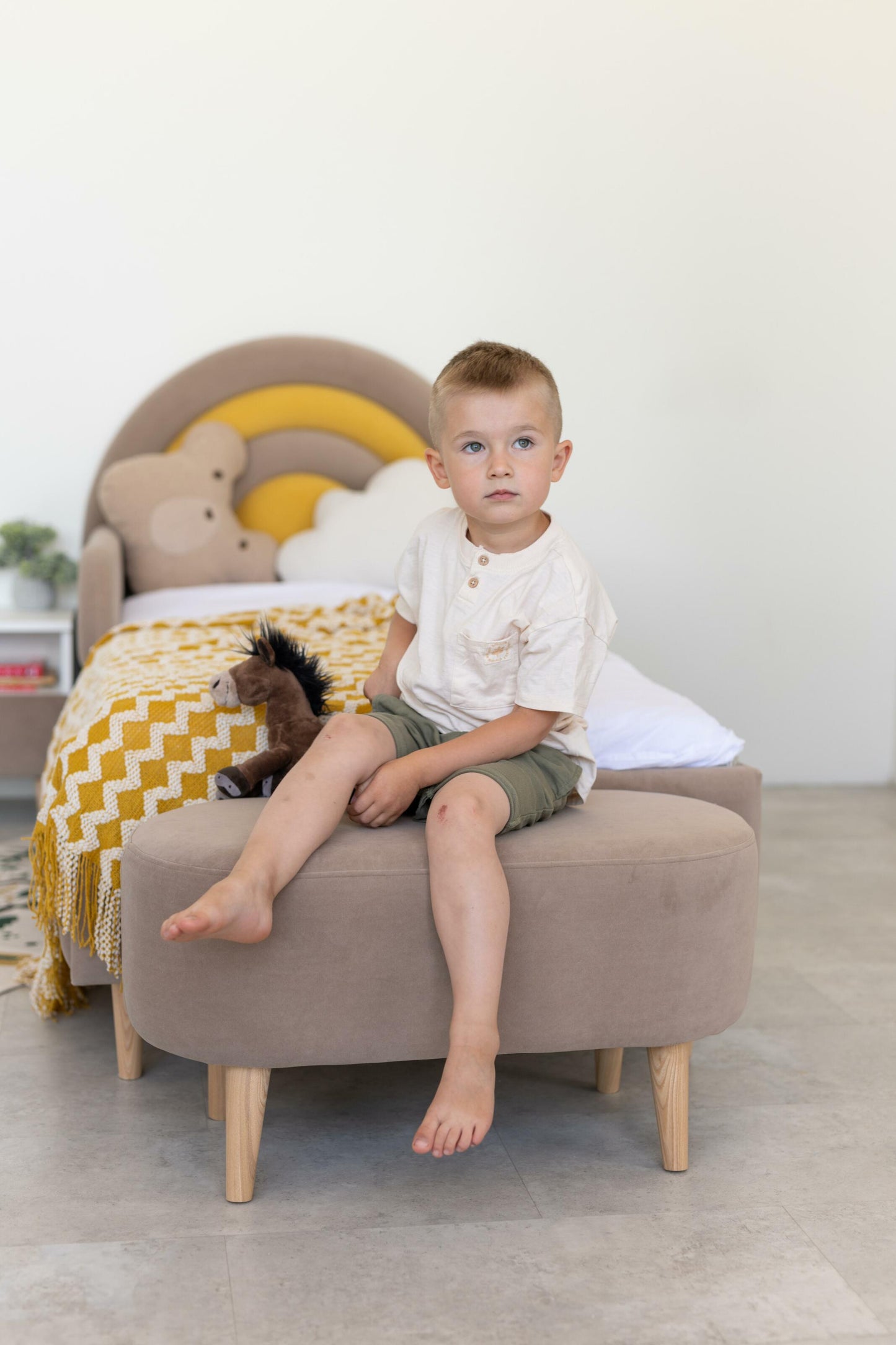 Children's soft bench, Cappuccino