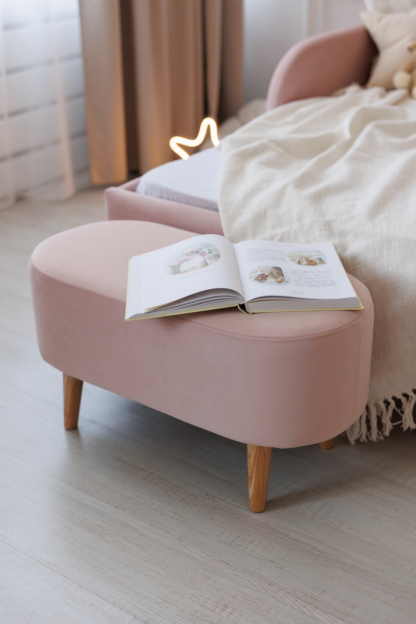 Children's soft bench, Peach