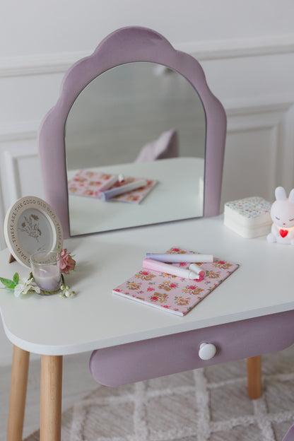 Furniture set: children's dressing table Ariel and armchair Seashell, 2-4 years old, 90-105 cm, Lilac — view 11