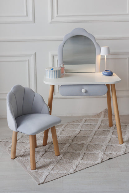 Meubelset: kinderkaptafel Ariel en fauteuil Schelp, 2-4 jaar, 90-105 cm, Zachtblauw — aanzicht 7