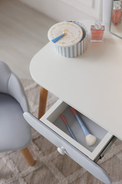 Meubelset: kinderkaptafel Ariel en fauteuil Schelp, 2-4 jaar, 90-105 cm, Zachtblauw — aanzicht 5
