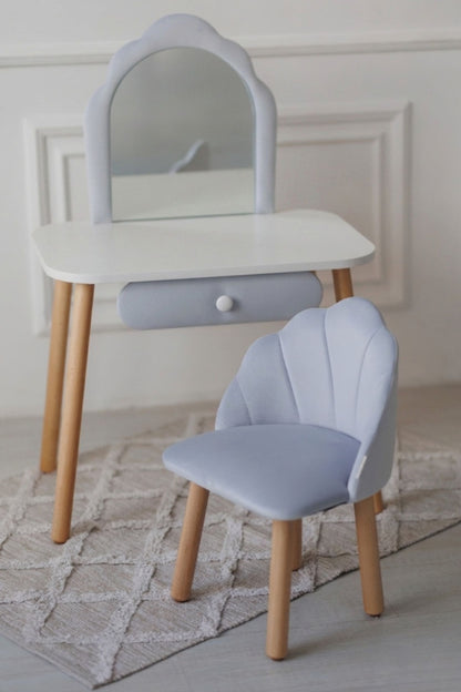 Meubelset: kinderkaptafel Ariel en fauteuil Schelp, 2-4 jaar, 90-105 cm, Zachtblauw — aanzicht 18