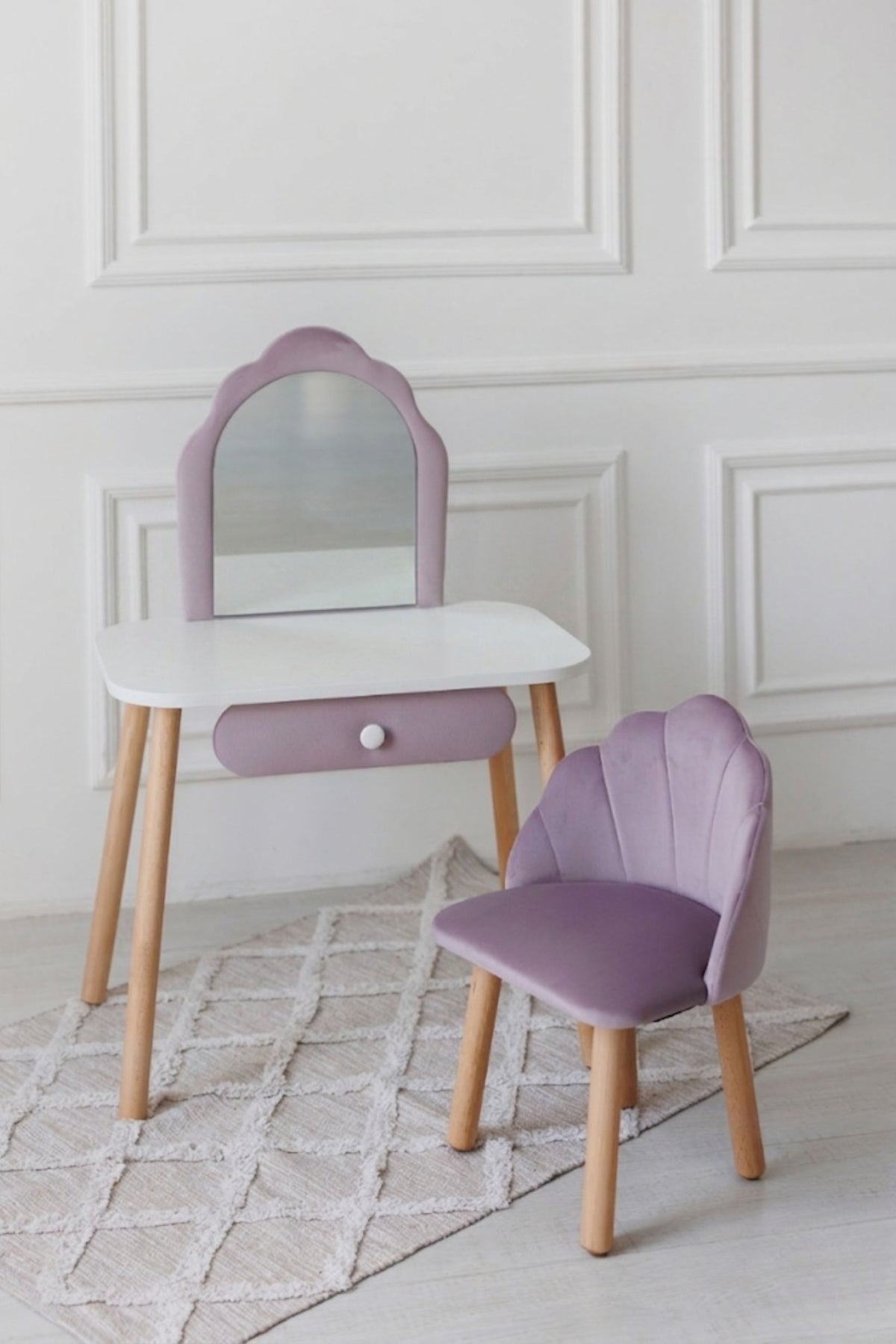 Furniture set: children's dressing table Ariel and armchair Seashell, 3-5 years old, 105-115 cm, Lilac — view 9