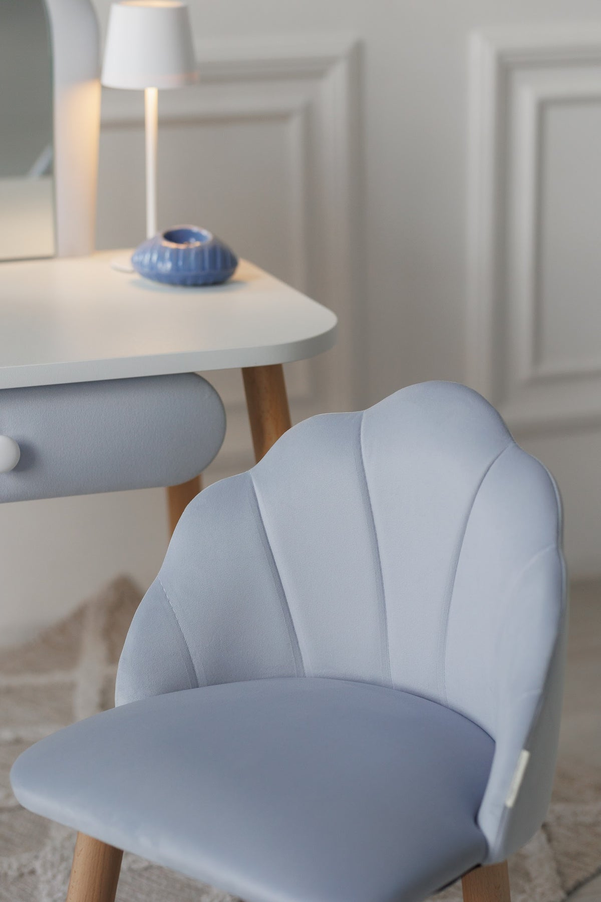 Meubelset: kinderkaptafel Ariel en fauteuil Schelp, 3-5 jaar, 105-115 cm, Zachtblauw — aanzicht 11