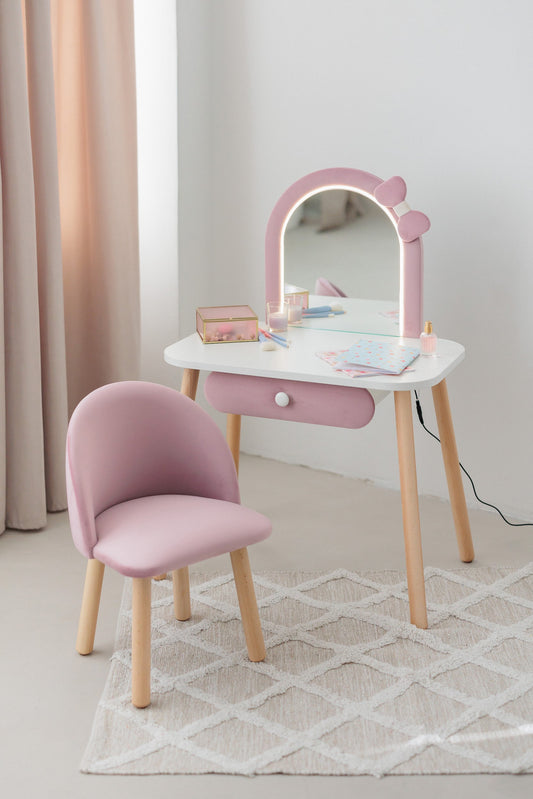 Children's vanity, ages 2-4, 90x105 cm, Soft pink