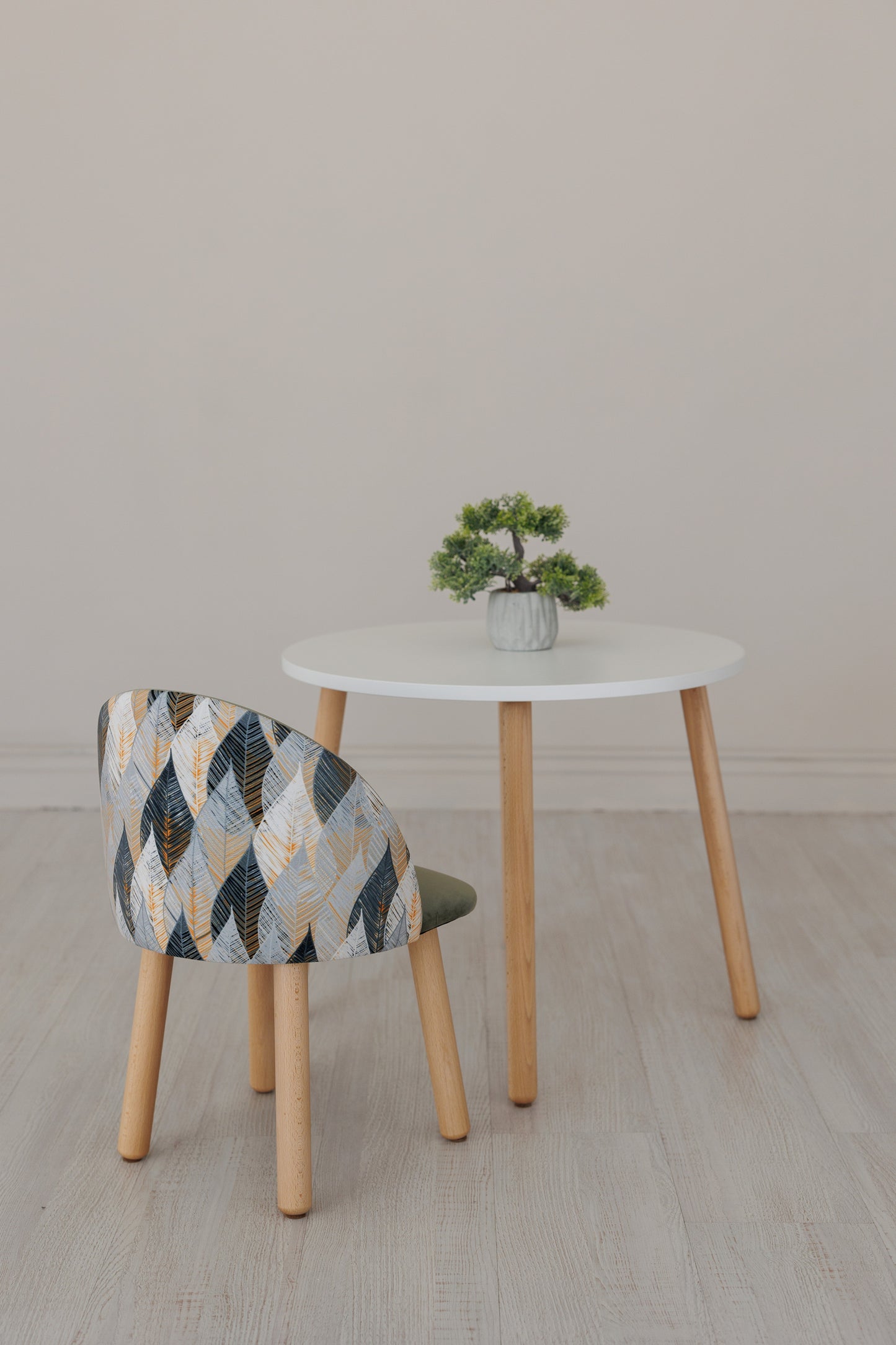 Furniture set: table without drawer and armchair Flora, 2-4 years old, 90-105 cm, Dark olive